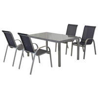 GARTENSET 5-teilig  - Blau/Silberfarben, MODERN, Kunststoff/Metall - Gardenson