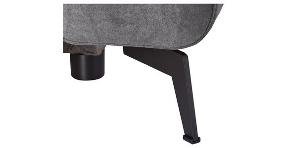 ECKSOFA Dunkelgrau Chenille  inkl. Rückenkissen, Bettkasten, Schlaffunktion, Rücken echt, Liegefläche im Originalstoff  - Dunkelgrau/Schwarz, KONVENTIONELL, Textil/Metall (257/275cm) - Carryhome