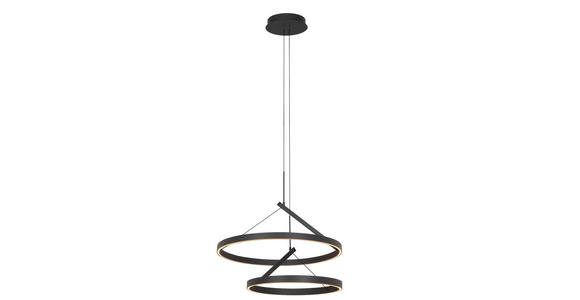 LED-HÄNGELEUCHTE Aero 60/150 cm   - Schwarz, Design, Metall (60/150cm) - Dieter Knoll