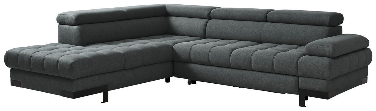HÖRNSOFFA i vävt tyg grafitfärgad  - grafitfärgad/svart, Design, metall/textil (223/263cm) - Livetastic