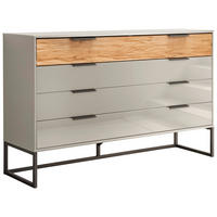 SIDEBOARD 141/89/43 cm  in Eichefarben, Champagner  - Schieferfarben/Champagner, Design, Glas/Holzwerkstoff (141/89/43cm) - Dieter Knoll