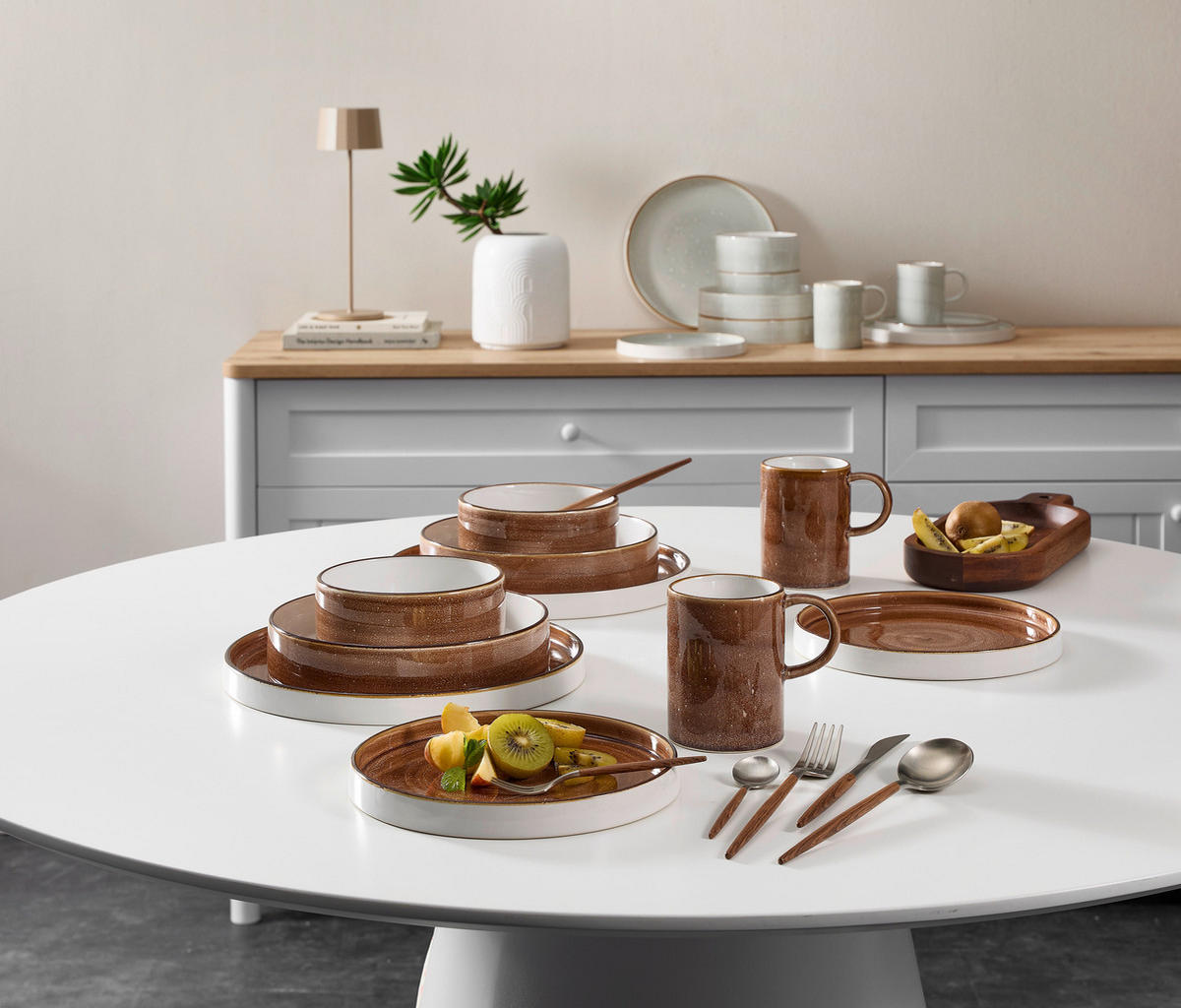 KOMBISERVICE Bernsteinfarben BREDA AMBER 10-teilig 2 Personen  - Bernsteinfarben, Trend, Keramik - Landscape
