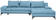 ECKSOFA Blau Webstoff  - Blau/Schwarz, Design, Textil/Metall (315/212cm) - Carryhome