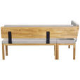 ECKBANK 155/195 cm Webstoff Eichefarben, Hellgrau Eiche vollmassiv   - Eichefarben/Hellgrau, KONVENTIONELL, Holz/Textil (155/195cm) - Linea Natura