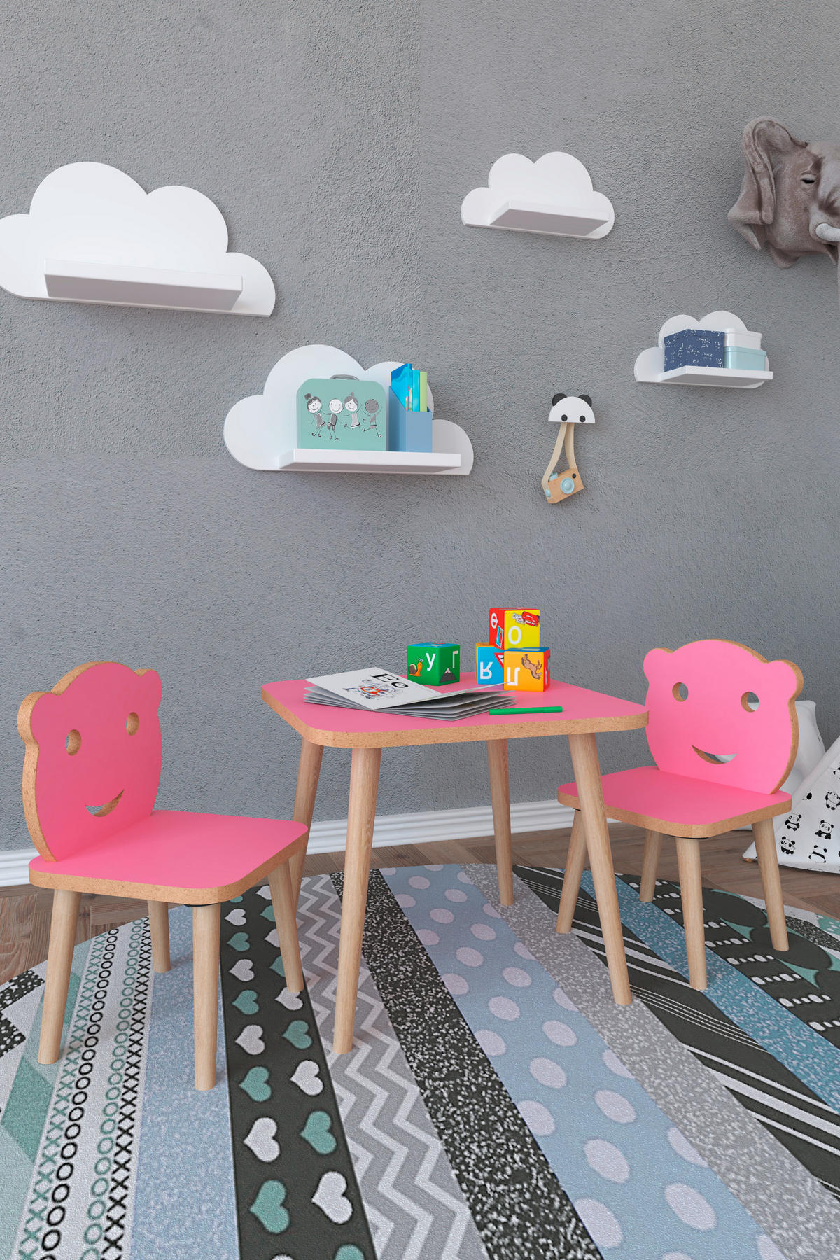 KINDERSITZGRUPPE  - Pink/Rosa, Modern, Holzwerkstoff - MID.YOU