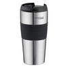 THERMOBECHER 0,40 L  - Edelstahlfarben/Schwarz, Basics, Metall (0,4l) - Thermos