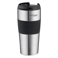 THERMOBECHER 0,40 L  - Edelstahlfarben/Schwarz, Basics, Metall (0,4l) - Thermos