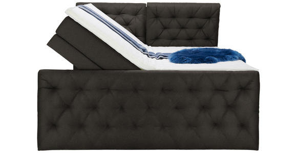BOXSPRINGBETT 180/200 cm in Dunkelbraun - Dunkelbraun/Schwarz, KONVENTIONELL, Kunststoff/Textil (180/200cm) - Carryhome