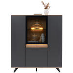 HIGHBOARD  in 130,5/134,6/42 cm  - Eichefarben/Anthrazit, Design, Glas/Holz (130,5/134,6/42cm) - Dieter Knoll