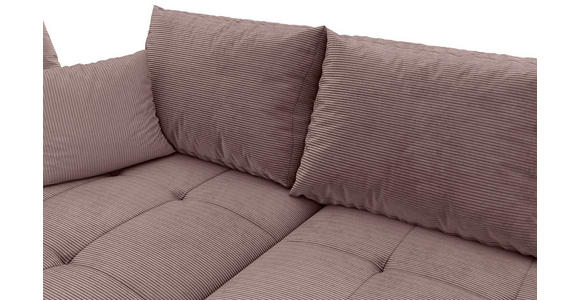 ECKSOFA Altrosa Cord Zierkissen, Rückenkissen, Rücken echt  - Schwarz/Altrosa, KONVENTIONELL, Holz/Textil (202/298cm) - Carryhome
