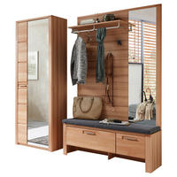 GARDEROBE 4-teilig  in 209/201/40 cm  - Buchefarben, Natur, Glas/Holzwerkstoff (209/201/40cm) - Linea Natura