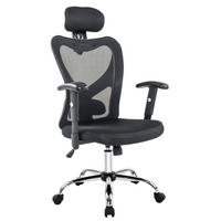 DREHSTUHL Netzbespannung Schwarz, Silberfarben  - Silberfarben/Schwarz, MODERN, Kunststoff/Textil (65/114/60cm) - Livetastic