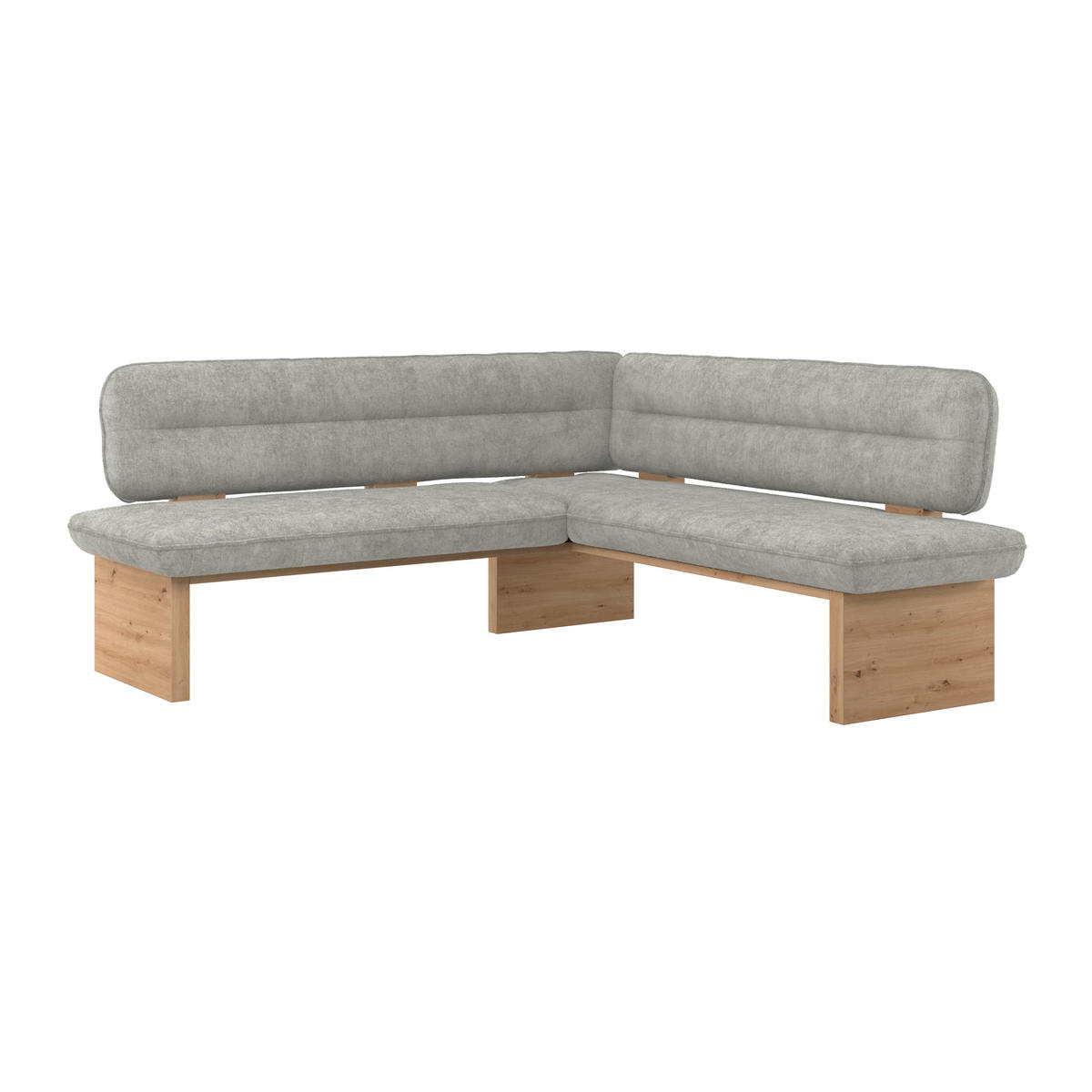 ECKBANK 212/170 cm Webstoff Hellgrau Eiche Sperrholz   - Eichefarben/Hellgrau, KONVENTIONELL, Holz/Textil (212/170cm) - James Wood
