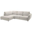 ECKSOFA  in Chenille Platinfarben  224/307 cm  - Platinfarben/Schwarz, KONVENTIONELL, Kunststoff/Textil (224/307cm) - Hom`in