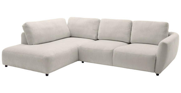 ECKSOFA  in Chenille Platinfarben  224/307 cm  - Platinfarben/Schwarz, KONVENTIONELL, Kunststoff/Textil (224/307cm) - Hom`in