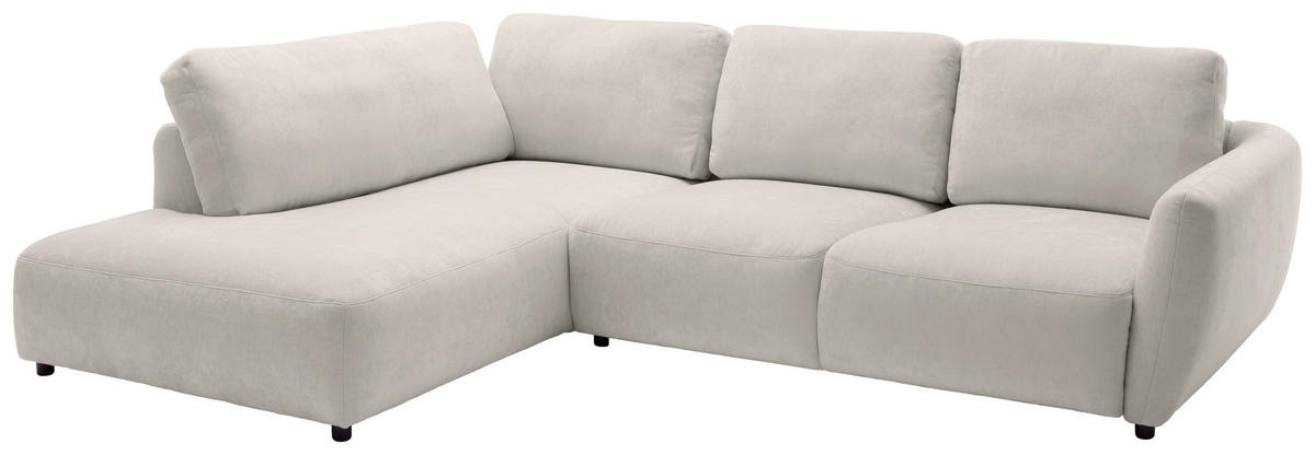 ECKSOFA  in Chenille Platinfarben  224/307 cm  - Platinfarben/Schwarz, KONVENTIONELL, Kunststoff/Textil (224/307cm) - Hom`in