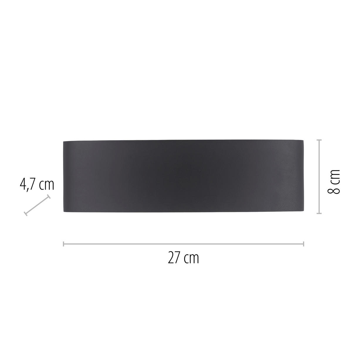 LED-WANDLEUCHTE 27/4,7/8 cm   - Anthrazit, Design, Kunststoff/Metall (27/4,7/8cm)