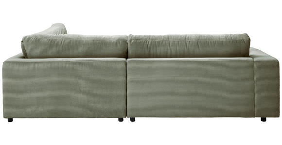ECKSOFA  in Cord Dunkelgrün  265/224 cm  - Dunkelgrün/Schwarz, Design, Kunststoff/Textil (265/224cm) - Hom`in