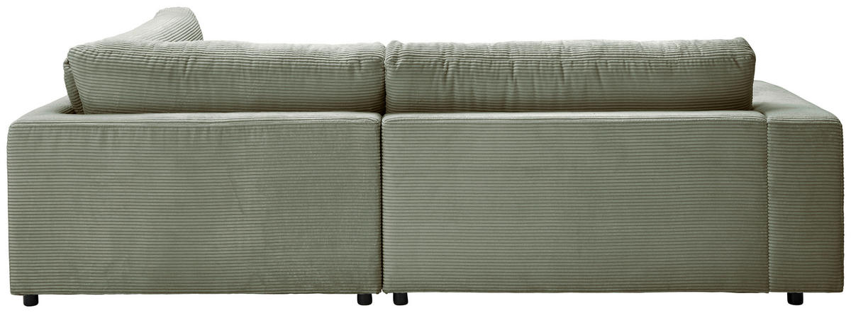 ECKSOFA in Cord Dunkelgrün  - Dunkelgrün/Schwarz, Design, Kunststoff/Textil (265/224cm) - Hom`in