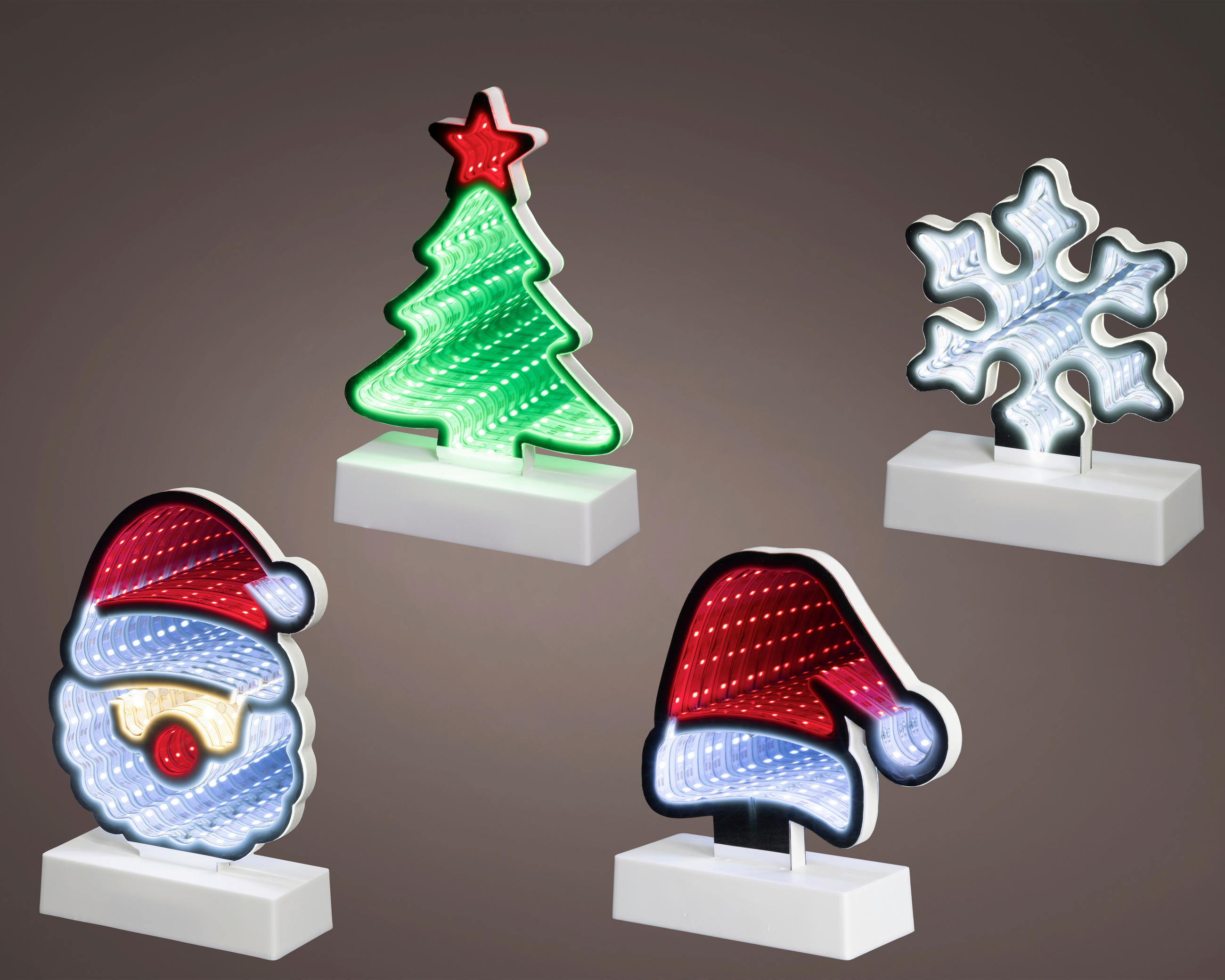 LED KARÁCSONYI FIGURA - többszínű, Basics, műanyag (5.5/14/20.5cm)