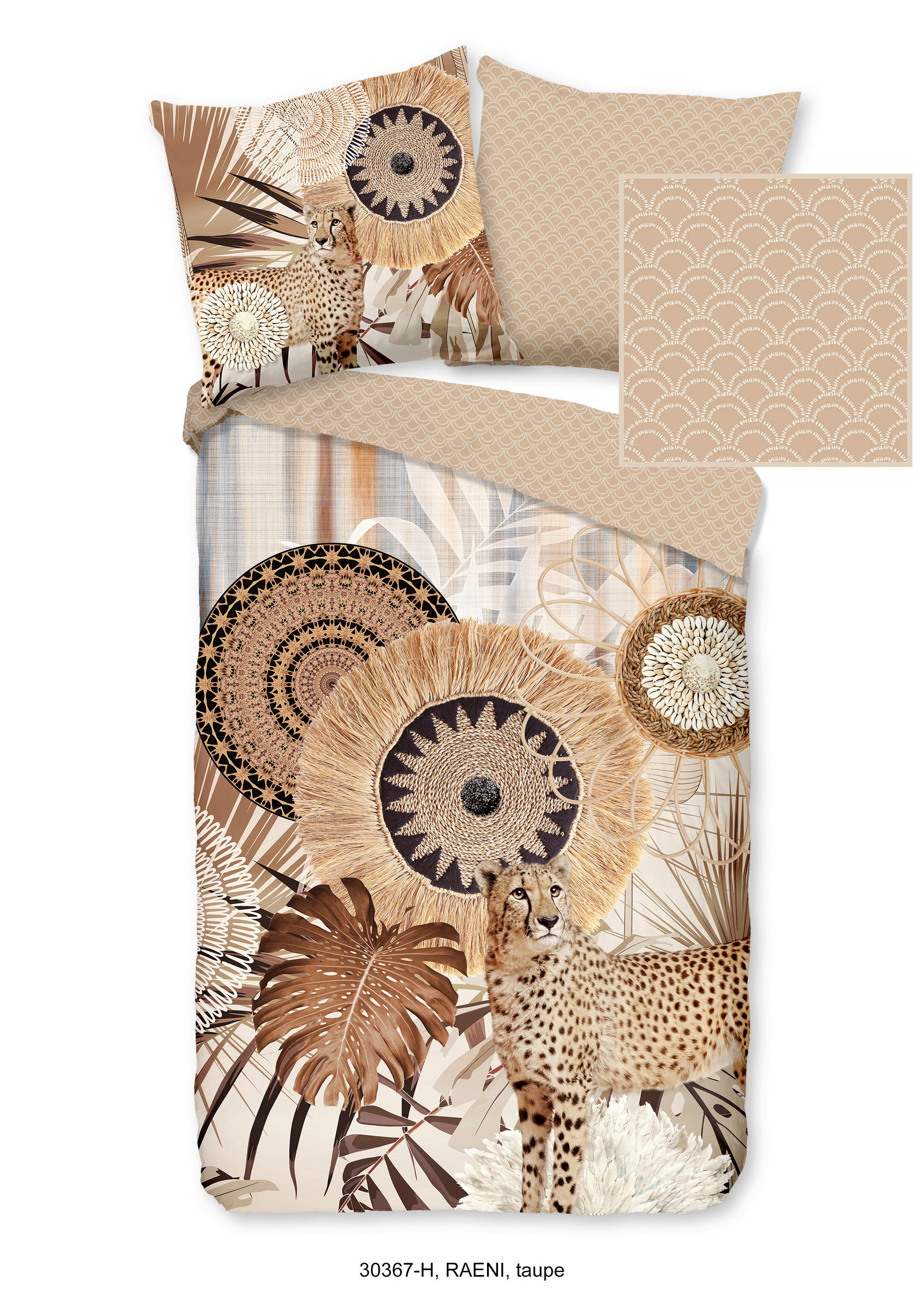 WENDEBETTWÄSCHE Raeni Satin 155/220 cm  - Taupe/Beige, Design, Textil (155/220cm)