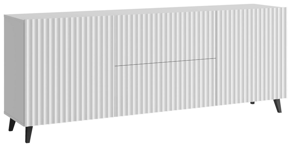 LOWBOARD  in 180/69,4/39 cm  - Weiss/Schwarz, Trend, Holzwerkstoff/Kunststoff (180/69,4/39cm) - Livetastic
