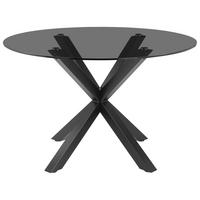 ESSTISCH  Metall, Glas rund Grau, Schwarz  - Schwarz/Grau, MODERN, Glas/Metall (119/75,5cm) - P & B