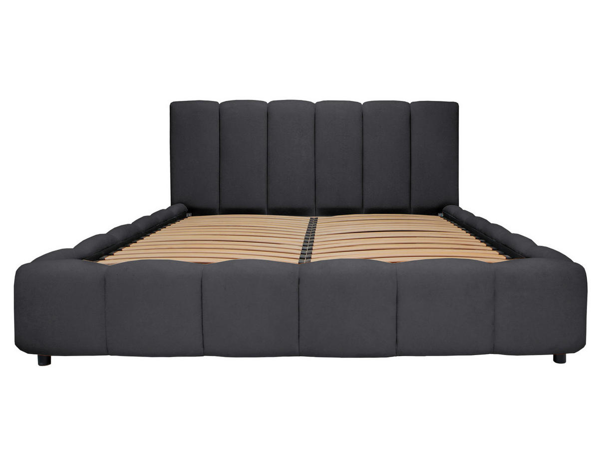 POLSTERBETT 180/200 cm  Schwarz  - Schwarz, Konventionell, Holz/Kunststoff (180/200cm) - Carryhome
