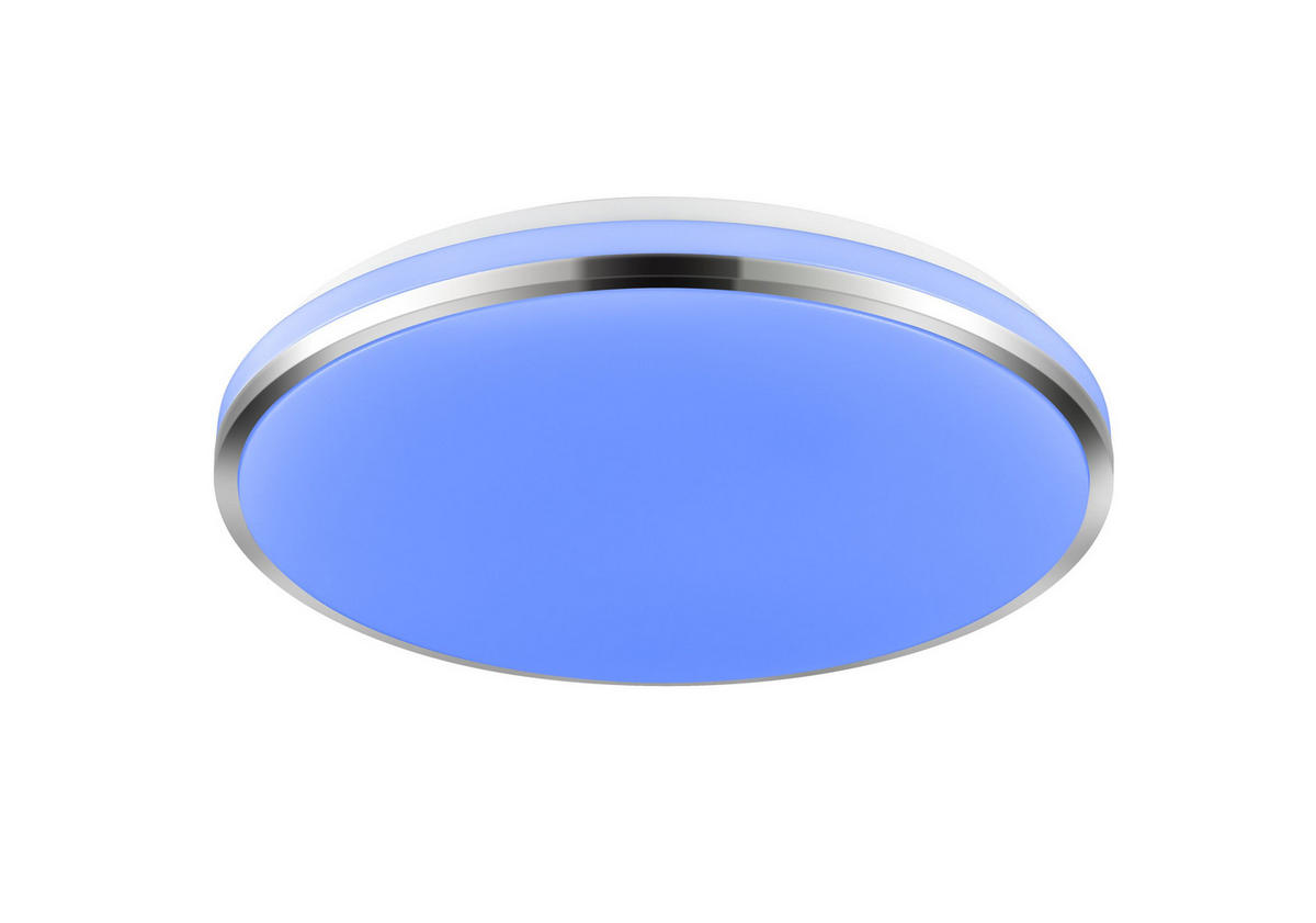 LED MENNYEZETI LÁMPA - króm/fehér, Lifestyle, műanyag/fém (45/6,5cm) - Novel