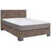 BOXSPRINGBETT 140/200 cm  in Taupe  - Taupe/Graphitfarben, Design, Holz/Textil (140/200cm) - Hom`in