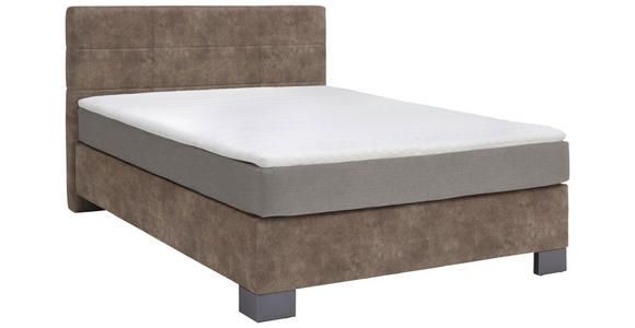 BOXSPRINGBETT 100/200 cm  in Taupe  - Taupe/Graphitfarben, Design, Holz/Textil (100/200cm) - Hom`in