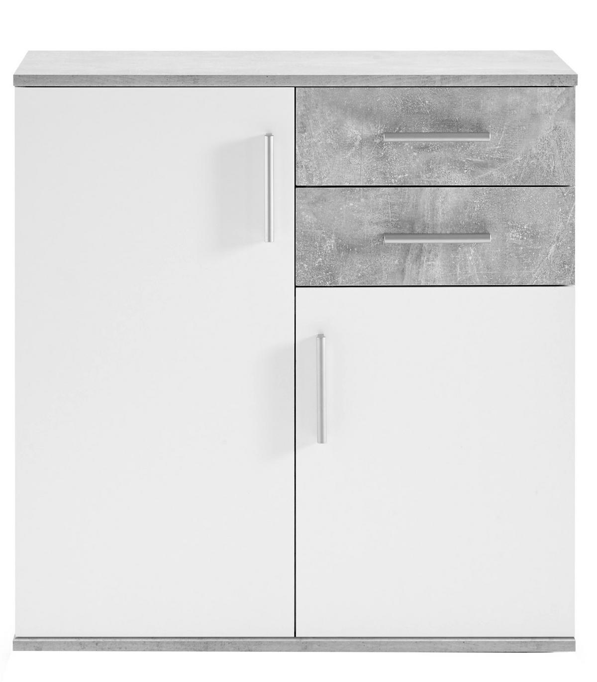 KOMMODE Bobby  in 80/82/35 cm  - Silberfarben/Weiß, KONVENTIONELL, Holzwerkstoff/Kunststoff (80/82/35cm) - Carryhome