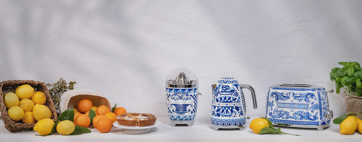 ZITRONENPRESSE - Blau/Weiß, Design, Metall (16,6/28,1/16,6cm) - SMEG