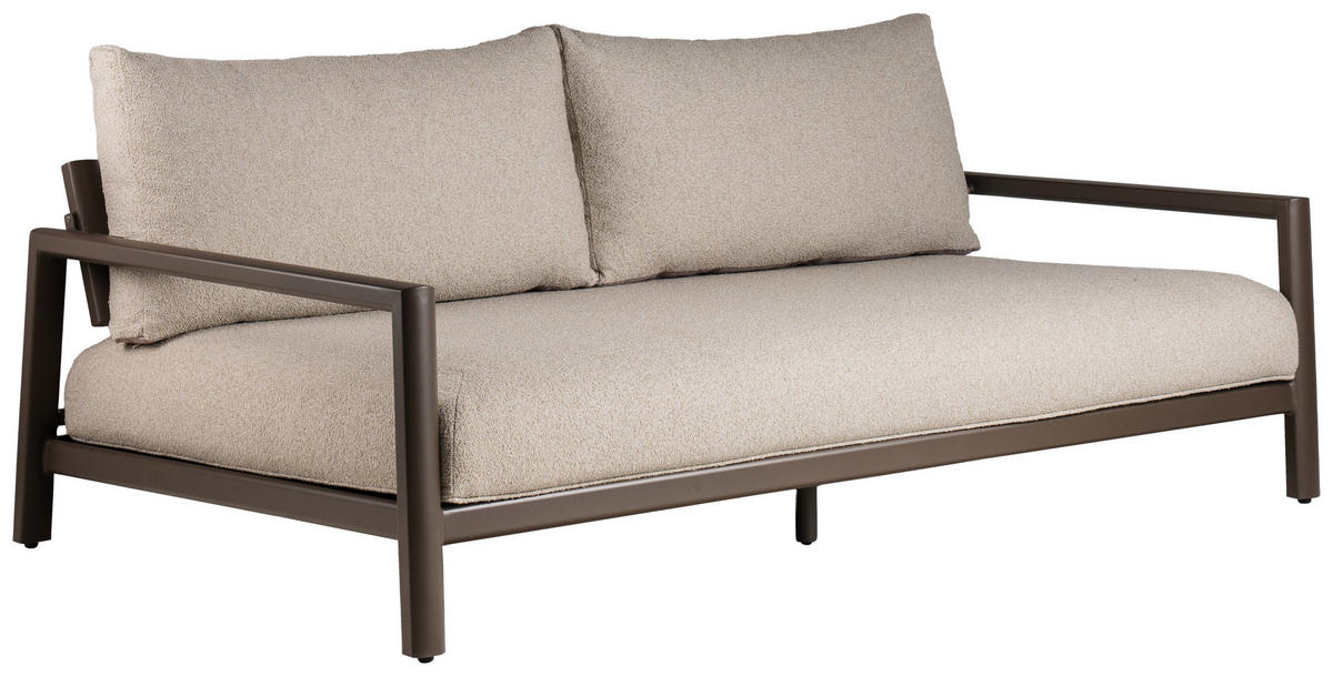 2-SITZER-BANK 207/92/75 cm  in Braun, Creme  - Creme/Braun, MODERN, Textil/Metall (207/92/75cm) - Tierra Outdoor