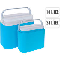 KÜHLBOX Blau, Weiß 24/10 L  - Blau/Weiß, Basics, Kunststoff