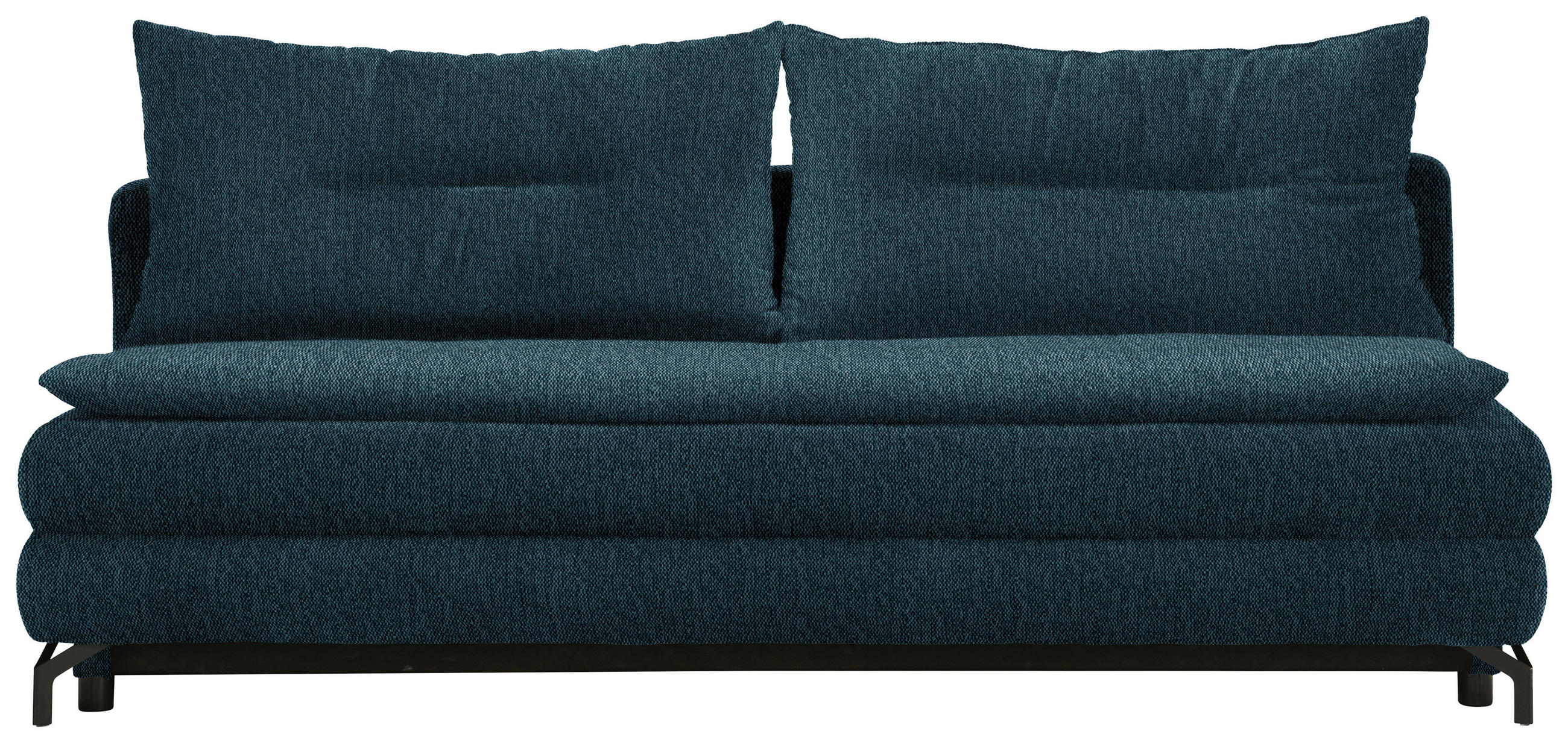 SCHLAFSOFA in Webstoff Blau  - Blau/Schwarz, MODERN, Textil/Metall (208/73/92/102cm) - Novel