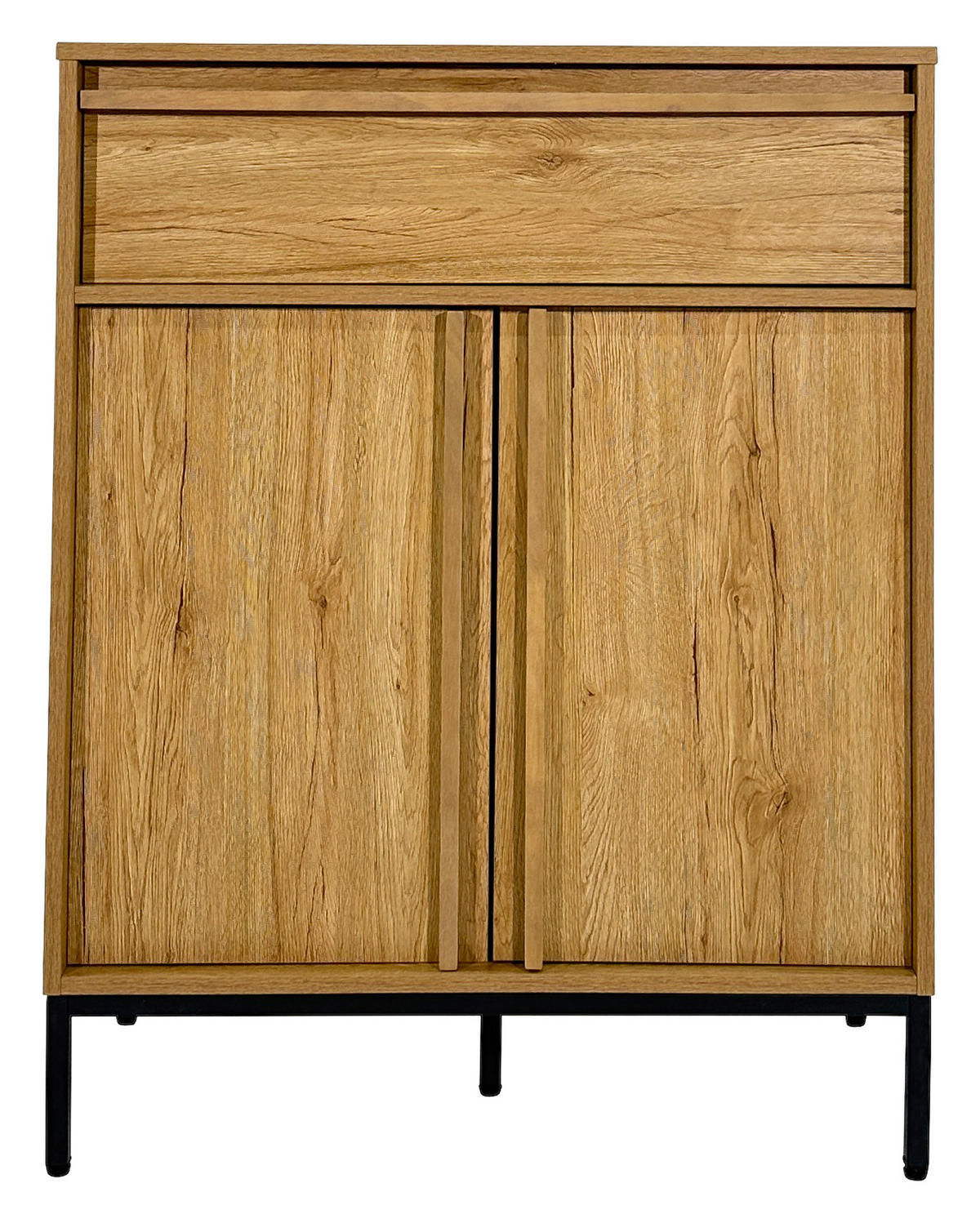 KOMMODE WABI  in 80/101/40 cm  - Eichefarben/Schwarz, Design, Holz/Holzwerkstoff (80/101/40cm) - Xora