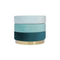 TABURET, textil, 50/42 cm - modrá/barvy zlata, Design, kov/textil (50/42cm) - MID.YOU