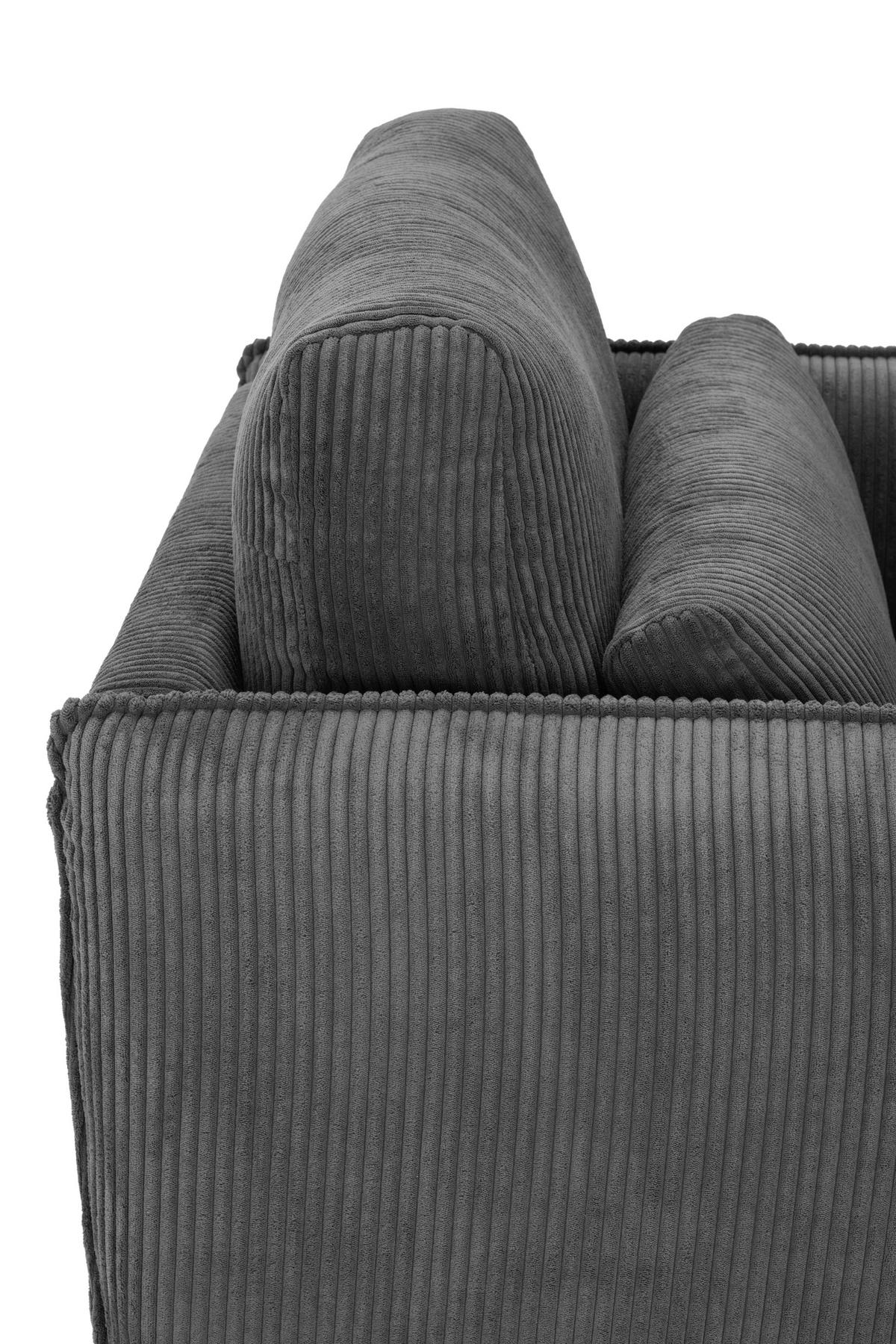 SESSEL Cord Grau    - Schwarz/Grau, Design, Textil/Metall (105/81/89cm) - Livetastic