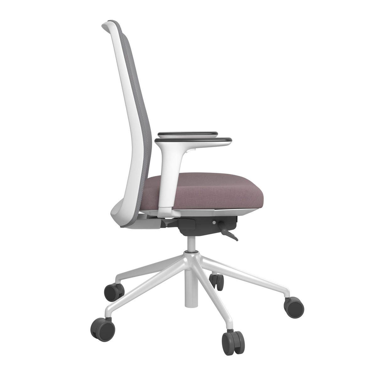 DREHSTUHL Grau, Weiß, Aubergine  - Aubergine/Weiß, MODERN, Kunststoff/Textil (70/103-115/70cm)