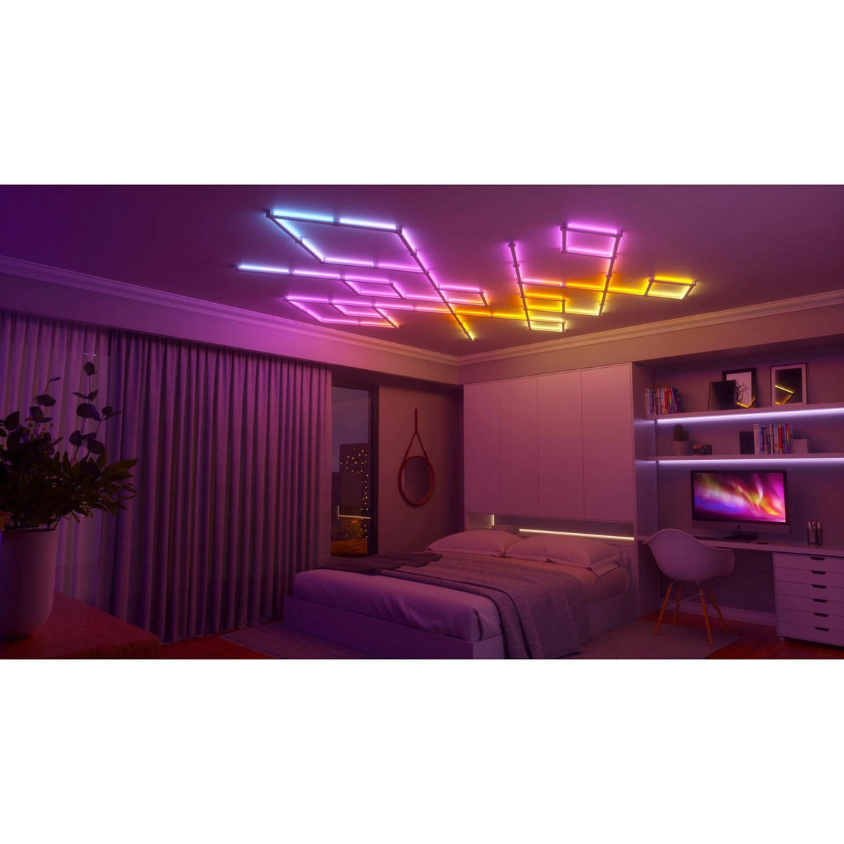 NANOLEAF LINES 15ER SET NANOLEAF 28/0,8/2 cm   - Weiß, Basics, Kunststoff (28/0,8/2cm) - P & B