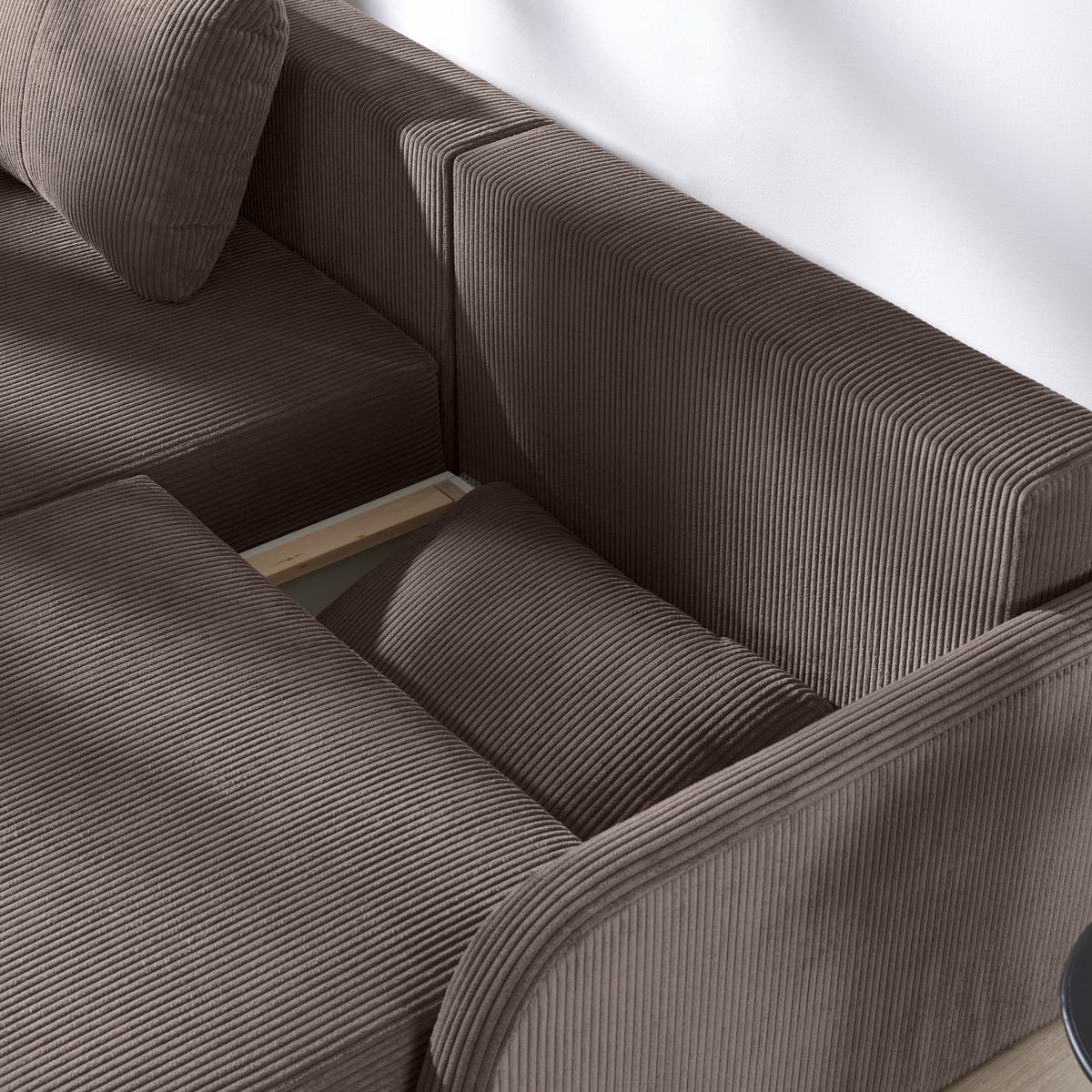 KUTNA GARNITURA tekstil  smeđa   - crna/smeđa, Konvencionalno, tekstil/plastika (217/146cm) - Carryhome