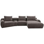ECKSOFA in Chenille Dunkelgrau  362/176 cm  - Dunkelgrau/Schwarz, KONVENTIONELL, Kunststoff/Textil (362/176cm) - Carryhome
