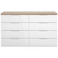 SIDEBOARD  in 136/82/44 cm  - Weiß Hochglanz/Schwarz, Basics, Holzwerkstoff/Kunststoff (136/82/44cm) - Carryhome