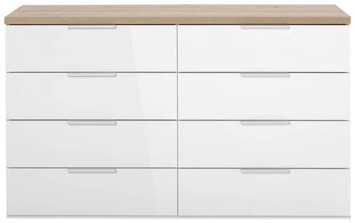 SIDEBOARD  in 136/82/44 cm  - Weiß Hochglanz/Schwarz, Basics, Holzwerkstoff/Kunststoff (136/82/44cm) - Carryhome
