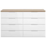 SIDEBOARD 136/82/44 cm  - Weiß Hochglanz/Schwarz, Basics, Holzwerkstoff/Kunststoff (136/82/44cm) - Carryhome