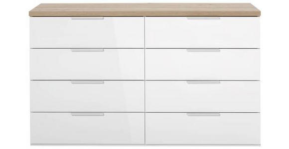 SIDEBOARD 136/82/44 cm  - Weiß Hochglanz/Schwarz, Basics, Holzwerkstoff/Kunststoff (136/82/44cm) - Carryhome