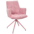 ARMLEHNSTUHL in Eisen Chenille - Rosa, LIFESTYLE, Textil/Metall (59,5/90,5/62,5cm) - Novel