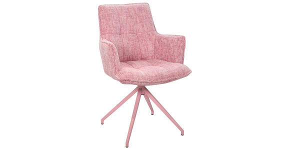 ARMLEHNSTUHL in Eisen Chenille - Rosa, LIFESTYLE, Textil/Metall (59,5/90,5/62,5cm) - Novel