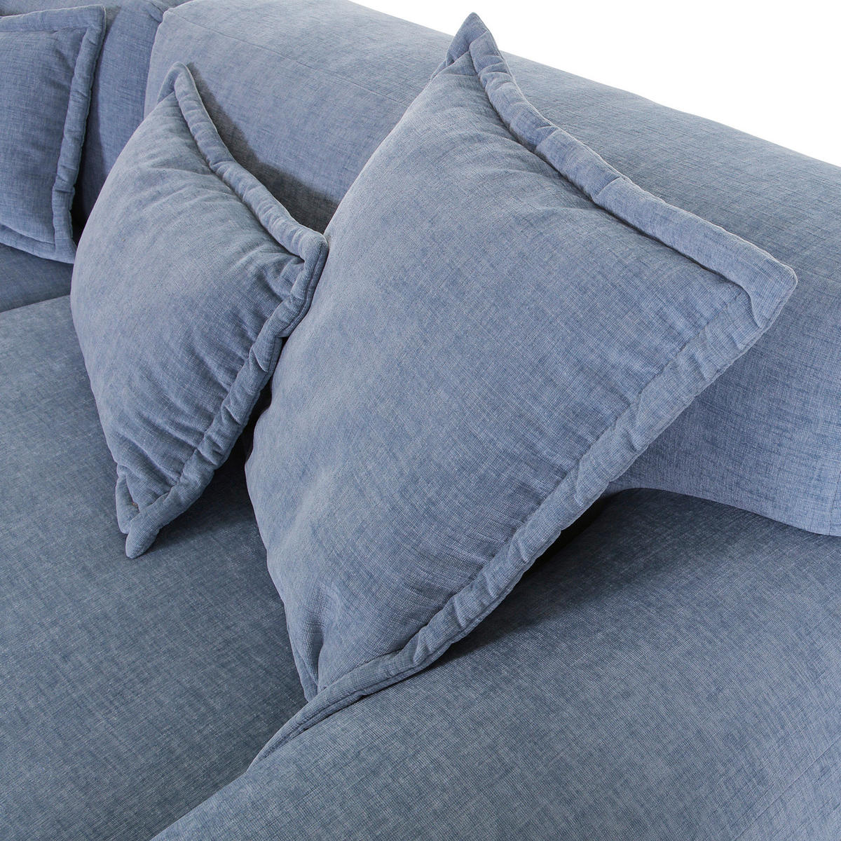 ECKSOFA in Flachgewebe Blau  - Blau/Schwarz, Konventionell, Kunststoff/Textil (174/274cm) - Carryhome